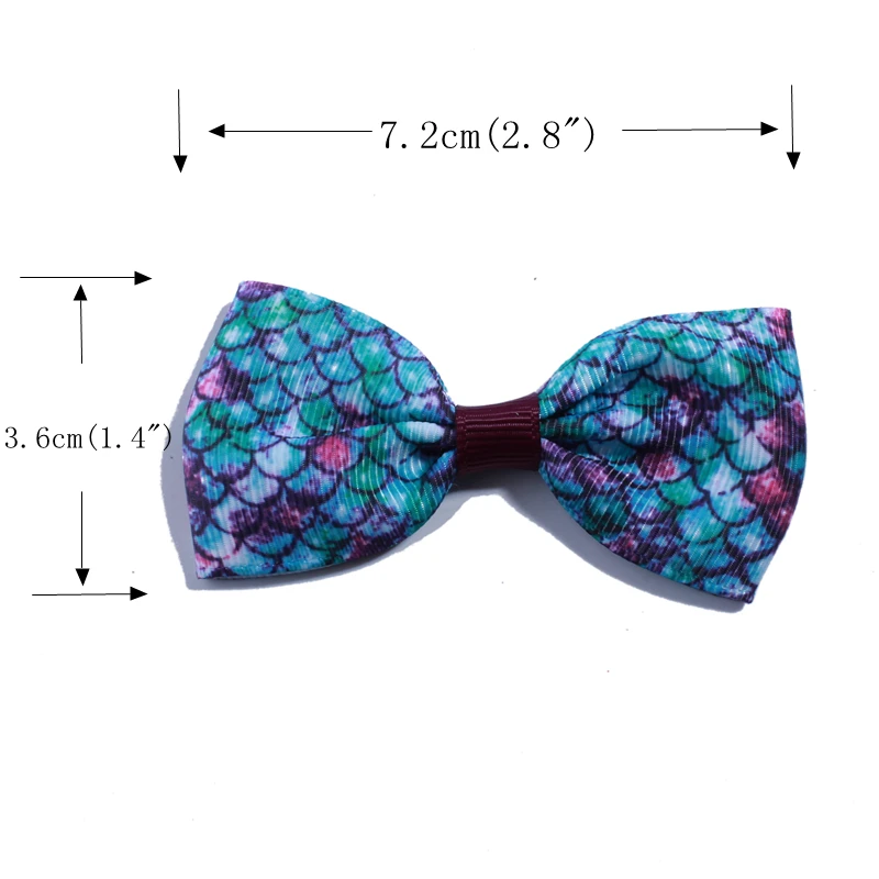 10PCS 7.2CM Fashion Grosgrain Hair Bows With Fish scale For Hair Accessories Ribbon Boutique For Girls Headbands Hair Clips image 3