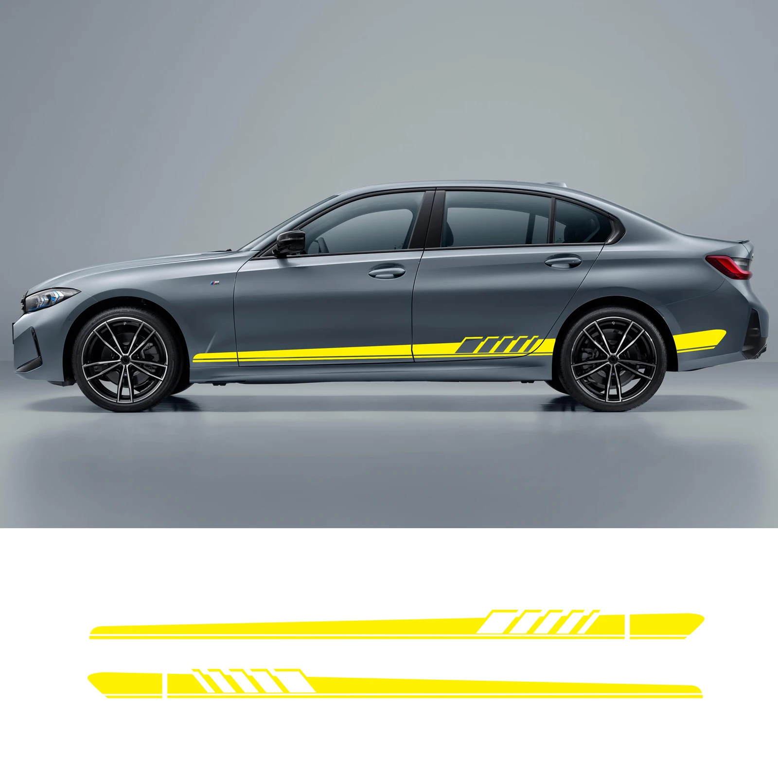 2pcs Racing Sport Stripes Car Waist Lines Graphics Sticker Auto Body Door Side Decor Carve Vinyl Decals Auto Accessories