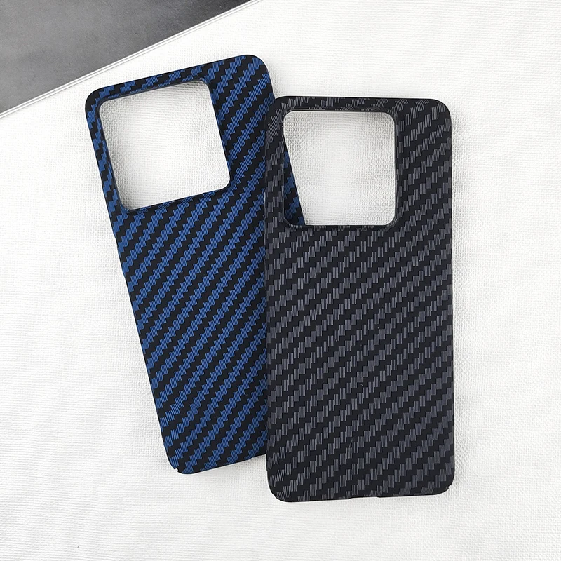 Luxury Hit Stitching Color Carbon Fiber Hard PC Case for Xiaomi 14T / Pro Ultra Thin Matte Back Protector Shockproof Cover Shell