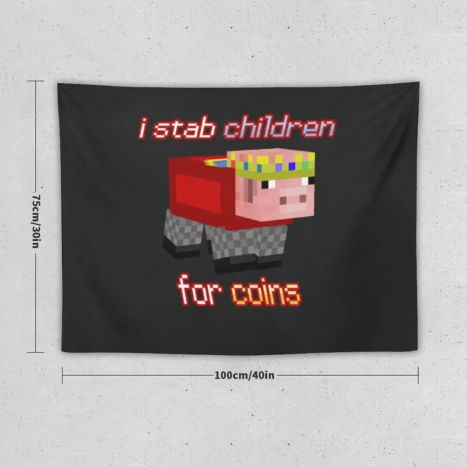 Technoblade I stab Children for Coins Tapestry Room Decor For Girls Things To The Room Wall Art Wall Deco Tapestry