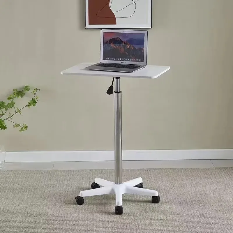 Mobile Height Adjustable Standing Desk Portable Wheeled Laptop Workbench Small Sofa Bedside Table for Home Office