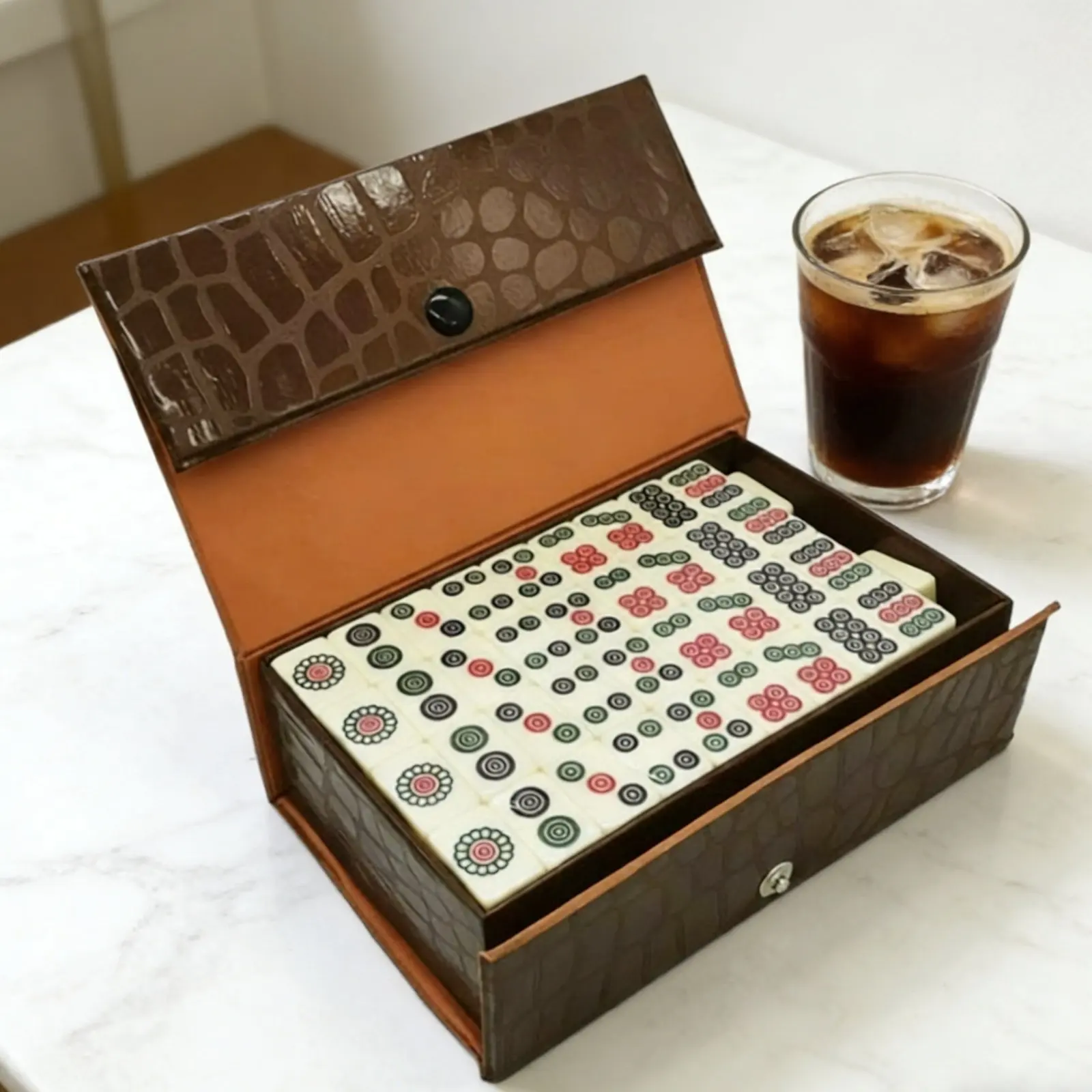 Immagine 6: Mini set Mahjong leggero, mini set Mahjong cinese, resistente agli urti e di lunga durata, per esterni