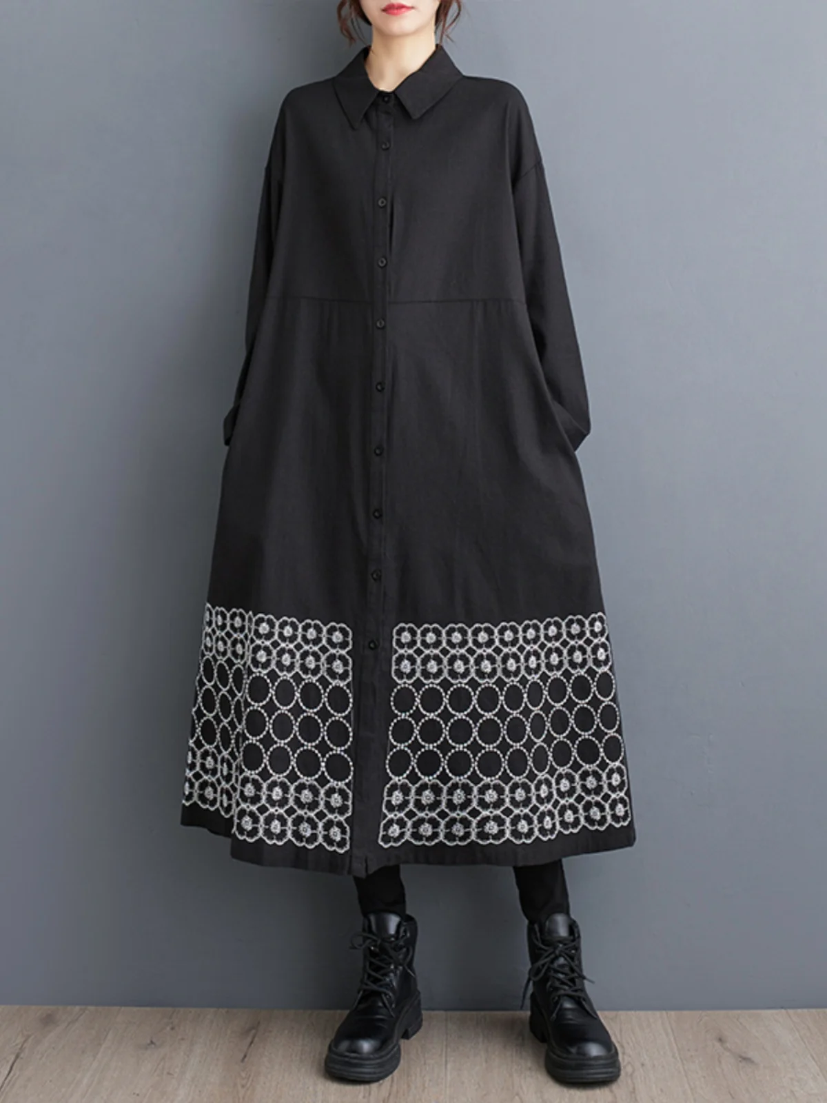 Ele Long Sve Embroi… - image