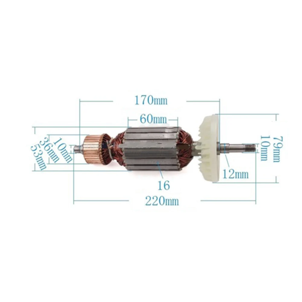 For Angle Grinder Repair Armature Rotor Electric Motor Part Metal Construction Brand New Unused Precision Balanced