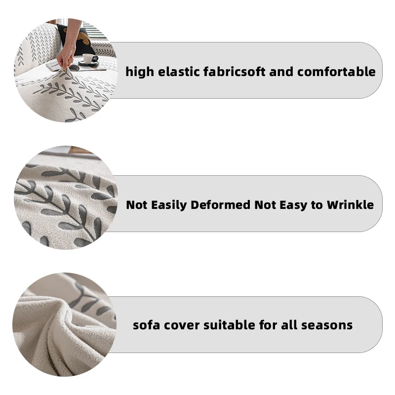 1pc Leaf Print Sofa Cover, Universal Stretch Sofa Slipcover, Machine Washable Removable Couch Protector