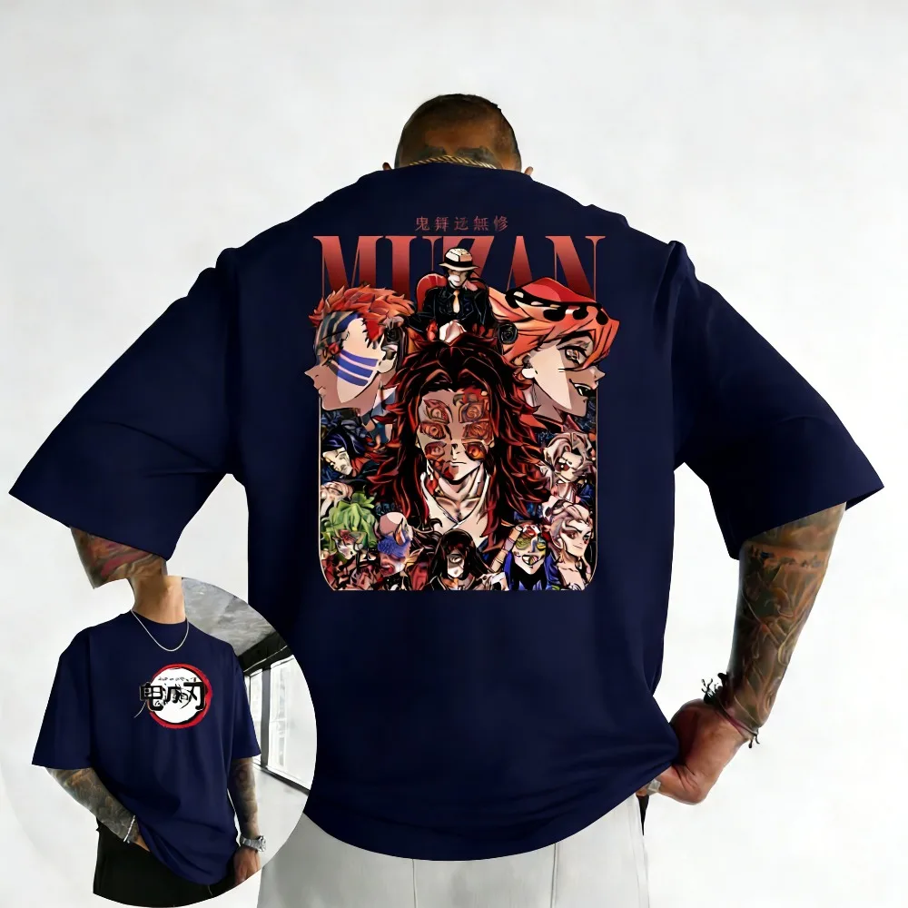 

Футболка унисекс больших размеров с принтом «Истребитель демонов», повседневная, для родителей и детей, модная, хлопковая, уличная, летняя, в стиле Y2K, Харадзюку