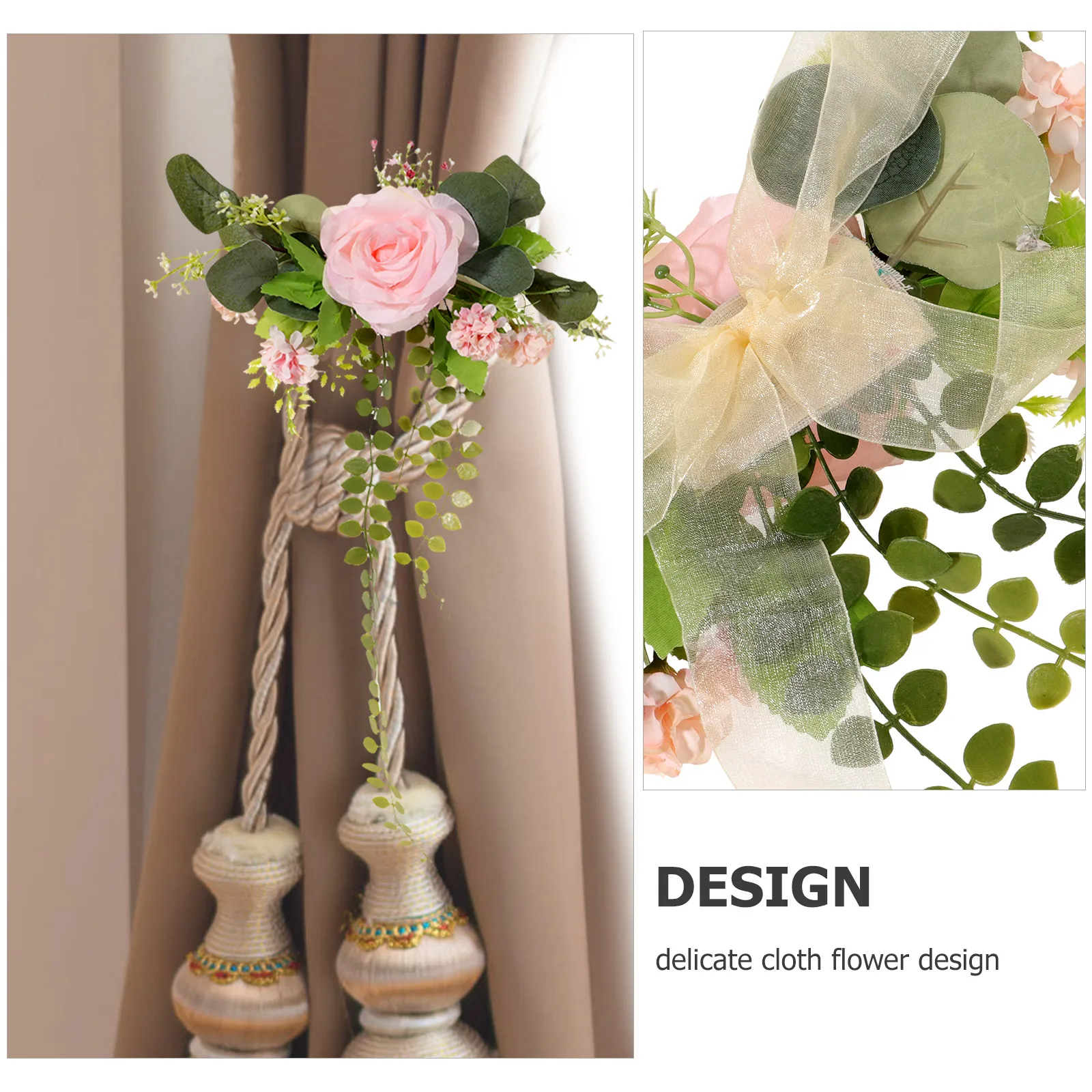القماش زهرة رباط للستائر الأزهار نافذة العائق حبل حزام الزخرفية لغرفة المعيشة غرفة نوم ستائر المطبخ #1