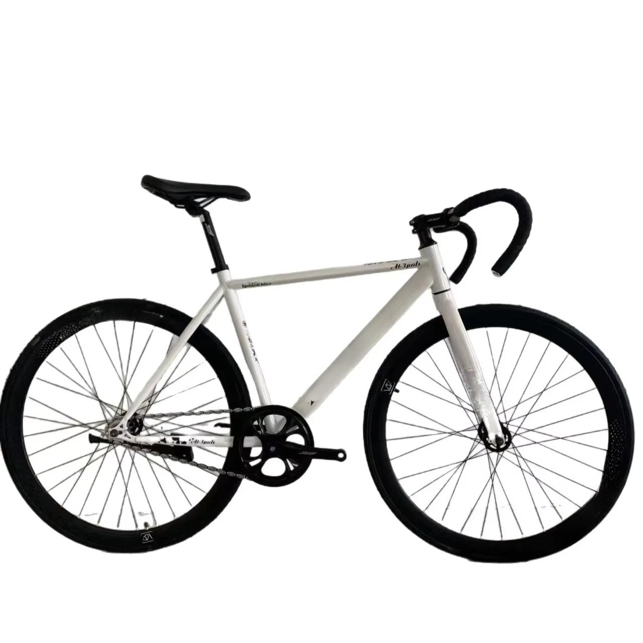 WWE Adult fixed gear bicycle 700-28C aluminum alloy frame, fashionable unisex road bicycle, suitable for riding and racing, sing