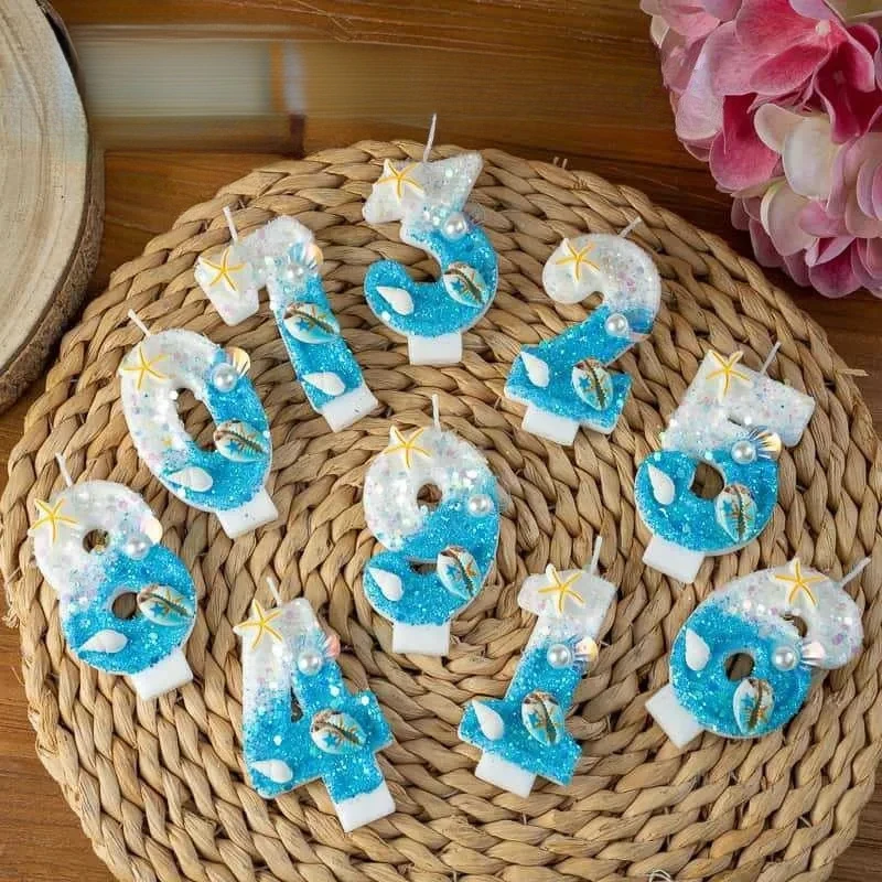 Shell-shaped Starfish Digital Birthday Candles, Perfect for Ocean-Themed Parties and Children’s Summer Beach Cake Decorations view 5