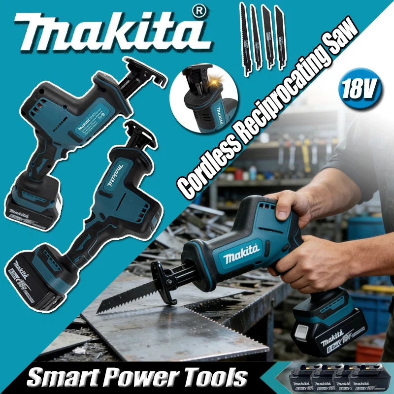 

Аккумуляторная бесщеточная сабельная пила Makita с регулировкой скорости для металла и дерева, для аккумуляторов 18В