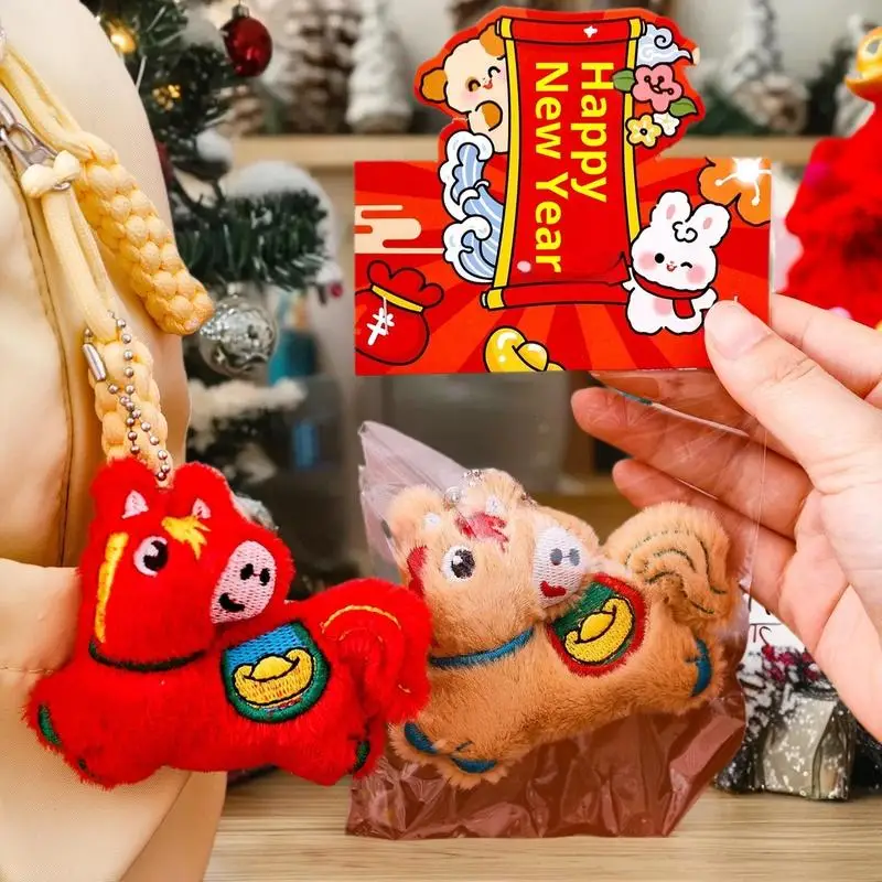 Ozdoba na Nowy Rok 2026 Rok Końskiej Roku, świąteczna lalka, ozdoba w stylu chińskim, ozdoba z koniem zodiakalnym, zawieszka do plecaka, breloczek