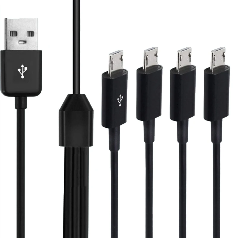 4 في 1 كابل شحن USB ميكرو كابل متعدد الشاحن لأجهزة متعددة يشحن 4 أجهزة لوحية أو هواتف في وقت واحد