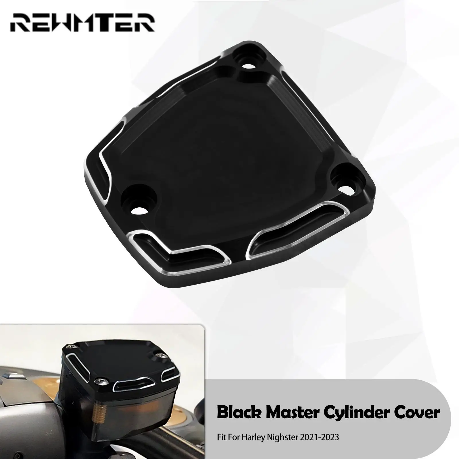 

Motorcycle Black Front Cylinder Master Brake Cover Reservoir Cap CNC Aluminum For Harley Nightster RH975S RH975 2021 2022 2023