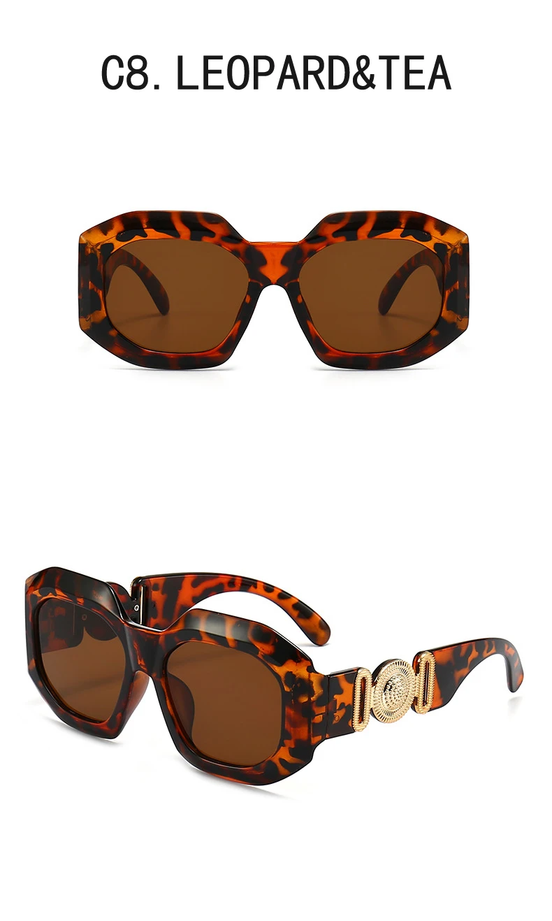 Luxus Marke Designer Vintage Übergroßen Quadratischen Sonnenbrille Frauen Männer Klassische Großen Rahmen Männliche Sonnenbrille Für Weibliche UV400 – Detail 16
