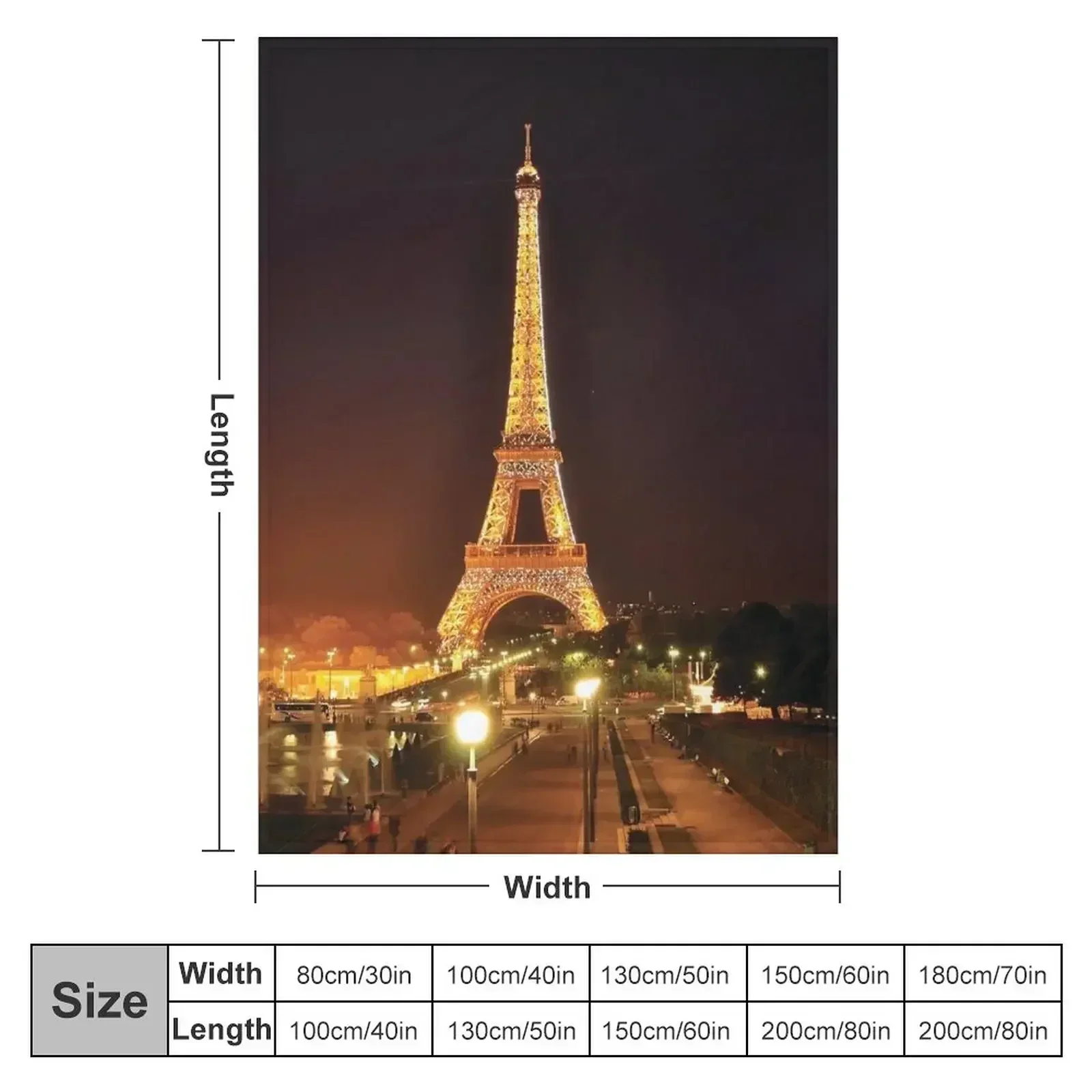 Eiffel Tower Throw Blanket Flannel Fabric Multi-Purpose Summer Decorative Sofa Blankets
