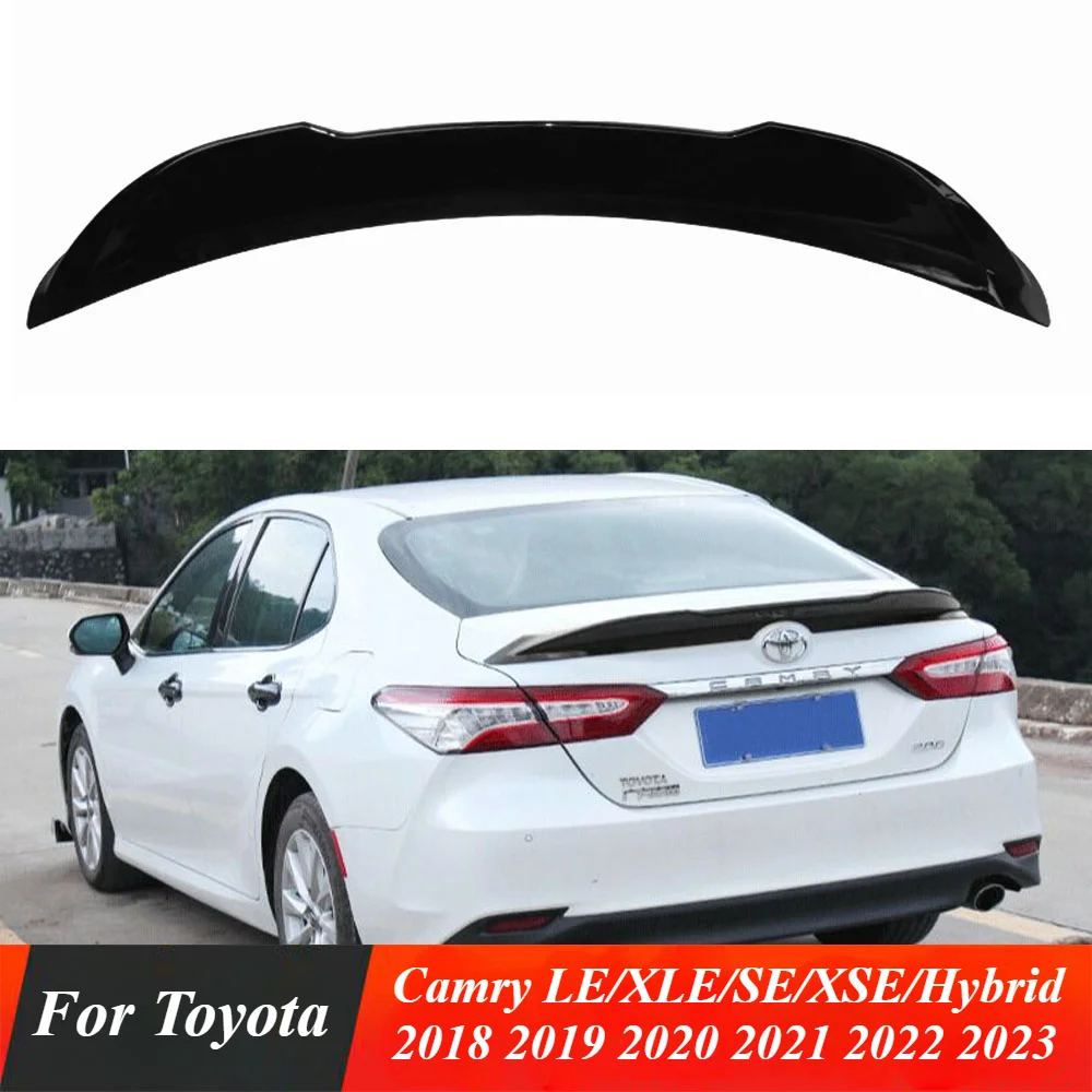 Trunk Rear Spoiler Wing Lip Glossy Black Tail Splitter Lip For Toyota Camry LE/XLE/SE/XSE/Hybrid 2018 2019 2020 2021 2022 2023