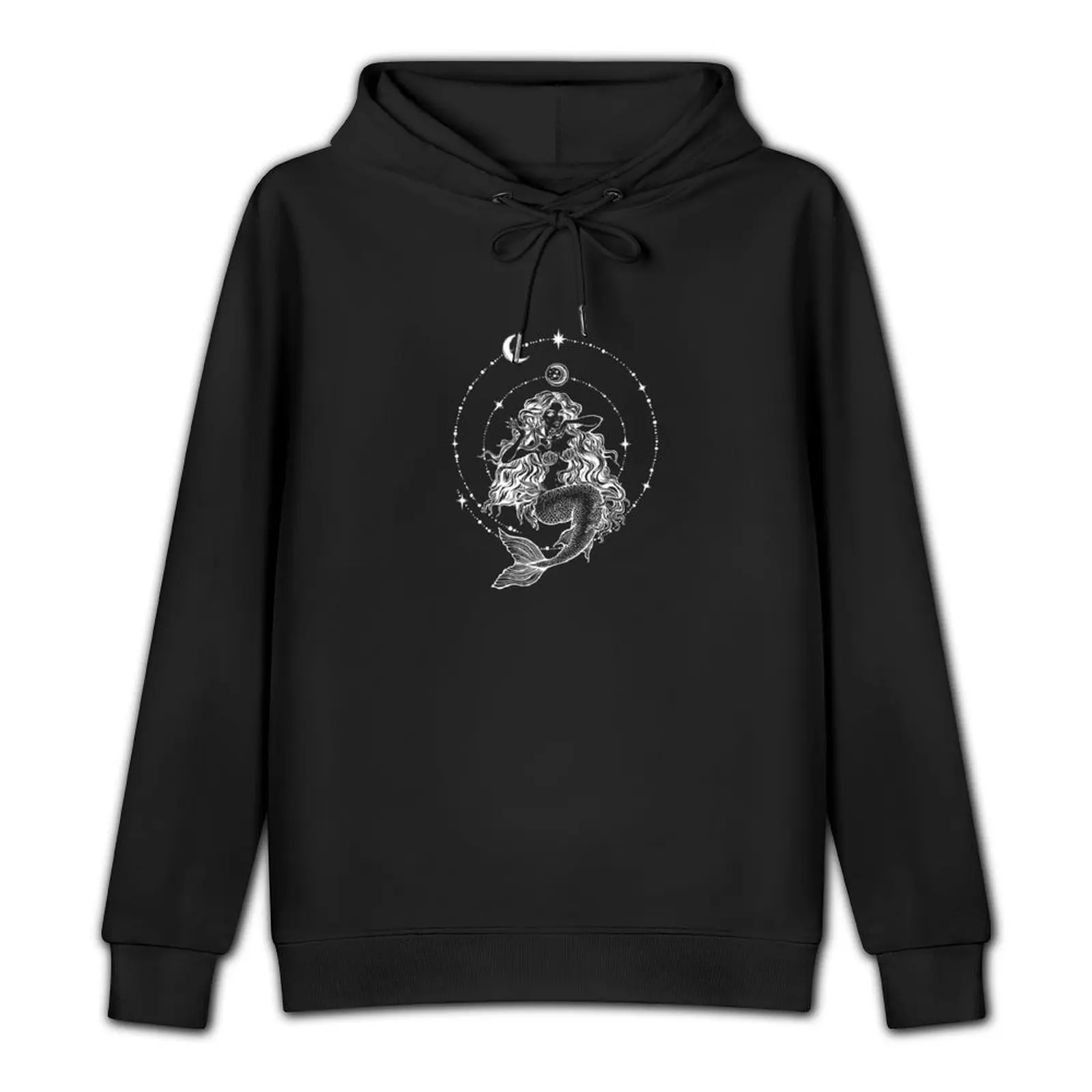 Magical Mermaid with among the moon and stars Pullover Hoodie men clothing mens clothing tracksuits