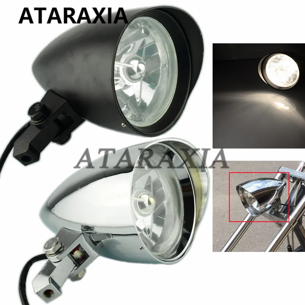 

Bullet Tri Bar Visor Headlamp Motorcycle Headlight H4 Halogen 4.5inch Motorcycle lighting system for Harley Sportster Dyna XL883