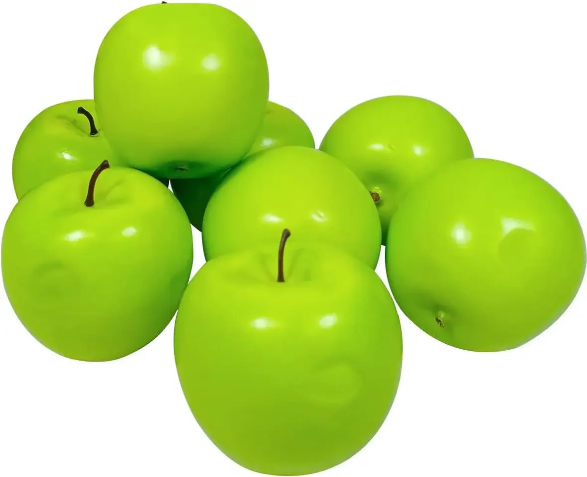 

Artificial Green Apple Fruits Faux Foam Plastic Decorative Dents for Making Faux Caramel, 12Pcs