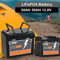 PowMr 30AH/50AH 12V LiFePO4 Battery Pack 4000 Cycle Built-in BMS Lithium Iron Phosphate Home Grade A Cell Solar Storage Battery