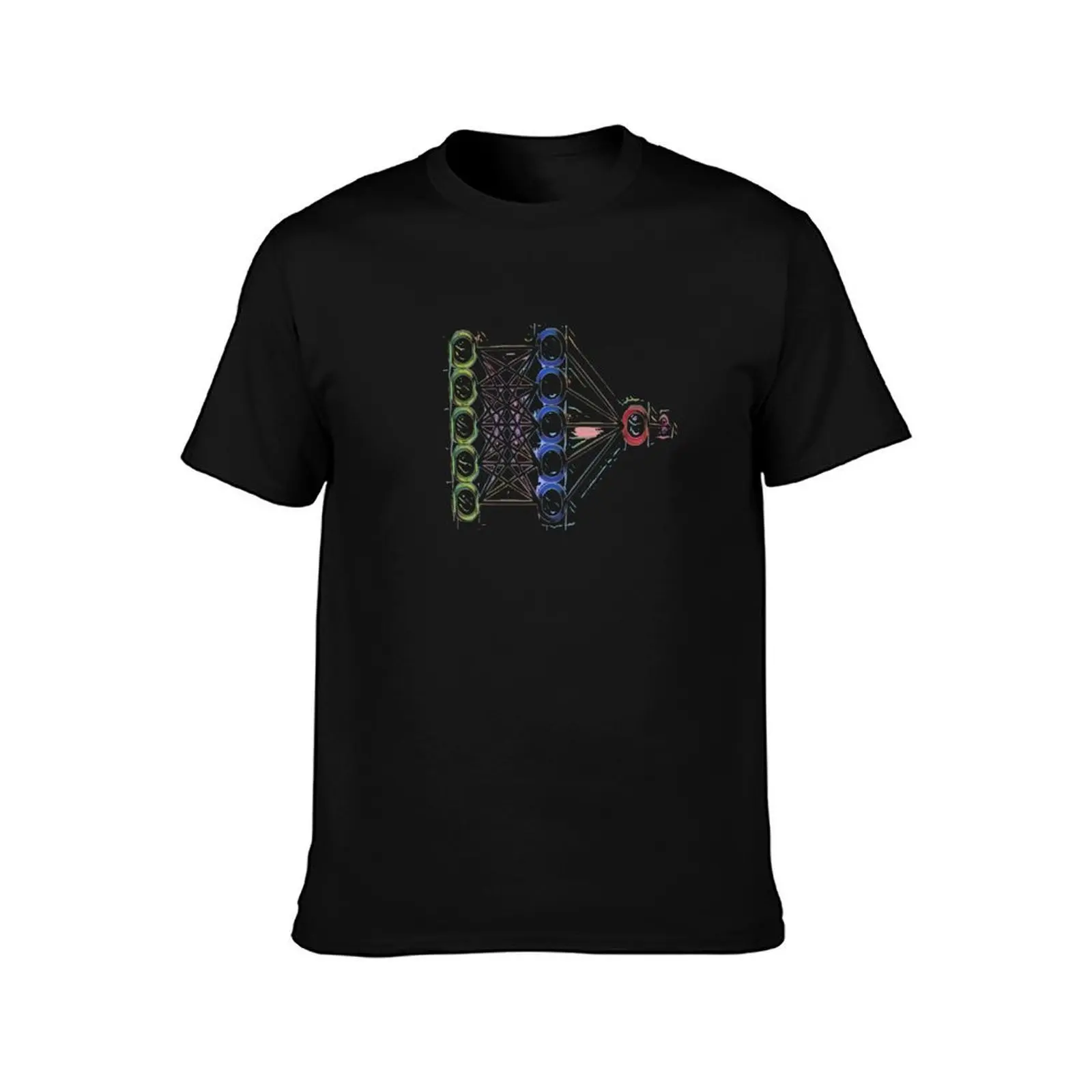 Neural Network - Rainbow Effect T-Shirt Plus Size Solid Color T-Shirt