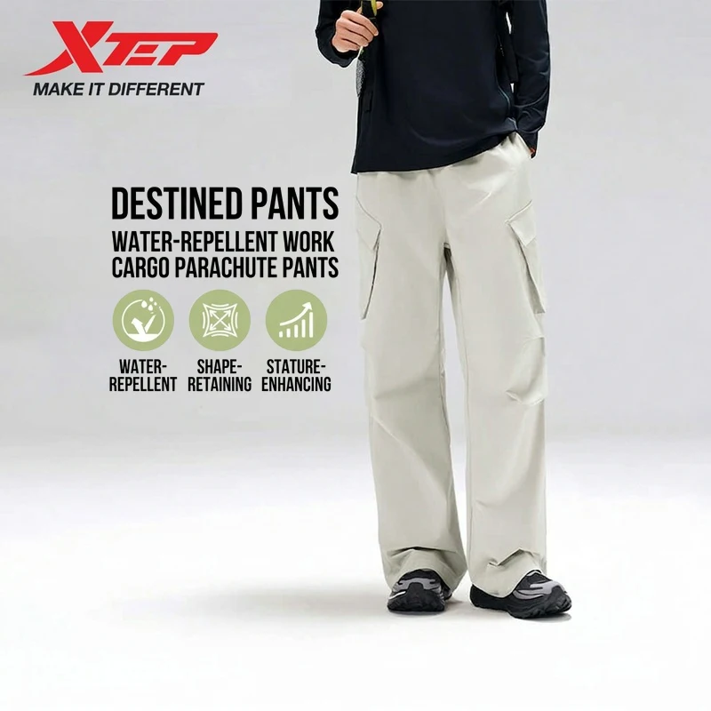 Xtep Paratrooper Pants 2026 Spring Men's Straight  Quick-Drying Comfortable Soft Leg Open Cuff Drawstring 874129980150