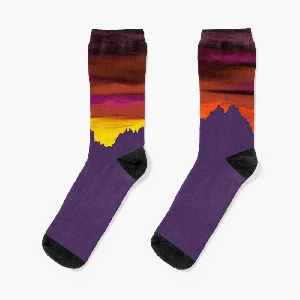 Organ Mountain Sunrise Socks christmas stocking essential christmas gifts Socks Ladies Men's