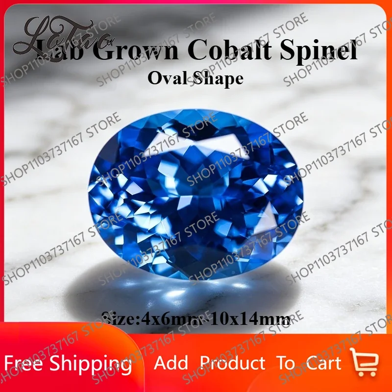 TOP Top Lab Grown Cobalt Spinel Oval Cut Blue Color Gemstone For DIY Ring Necklace Earrings Making Materials Selectable Certific
