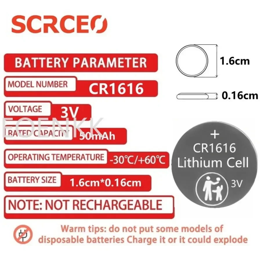 Lithium Coin Cell Battery CR1616 3V 2-50PCS, DL1616 ECR1616 BR1616 5021LC For Watch Calculator Key Fob