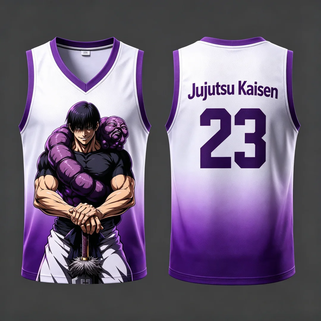 Jujutsu Kaisen Toji Fushiguro 23 Basketball Jersey Men Women Sleeveless Tank Top 3D Print Anime Sports Uniform Streetwear Vest