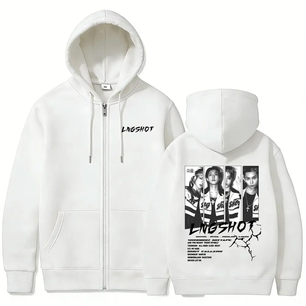 Koreanische Band Lngshot Jay Park 2026 Zipper-Hoodie für Herren und Damen – K-Pop Fashion Trend Reißverschlussjacke, Oversized Zip-Up Sweatshirt Mantel – Detail 7