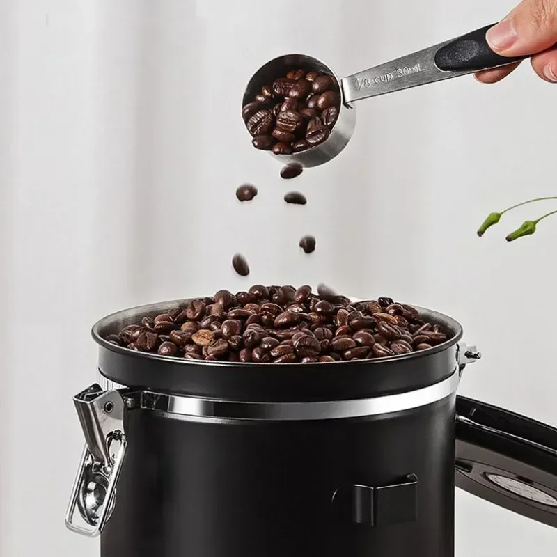 Storage Large Stainless Can Black Bean Container Coffee Food Coffee Capacity Sealing Filling Steel Container Storage