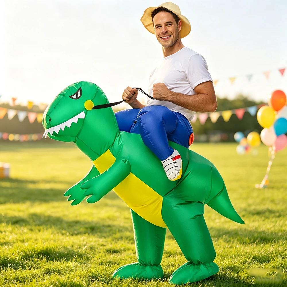 Dinosaur Figurine Set - 할로윈 공룡 풍선 의상, 사이클링 코미디