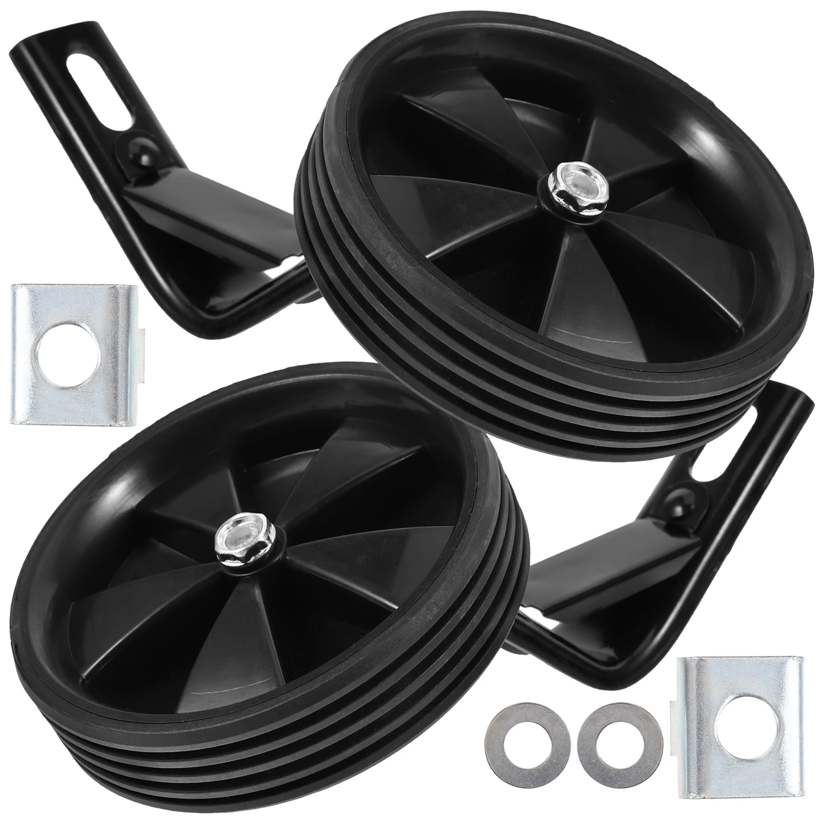 Auxiliary Wheel Accessories 12-16 Inch Black Kids Bike Stabiliser Replaceable Training Wheels Durable Safe Easy Installation