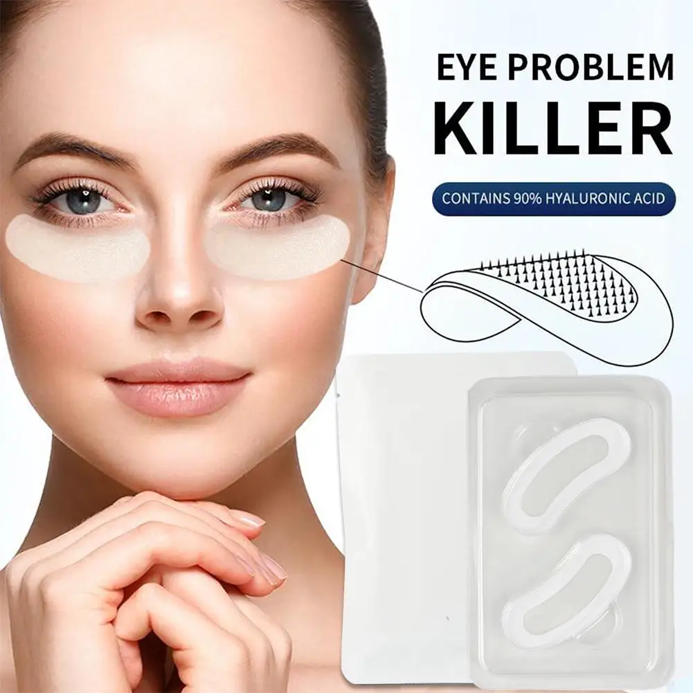 Acide hyaluronique micronedle Eye Pad, hydratant, déformable, yeux foncés, élimination des rides fines du visage, soins cosmétiques, masque pour la peau Circle Rap J9D4