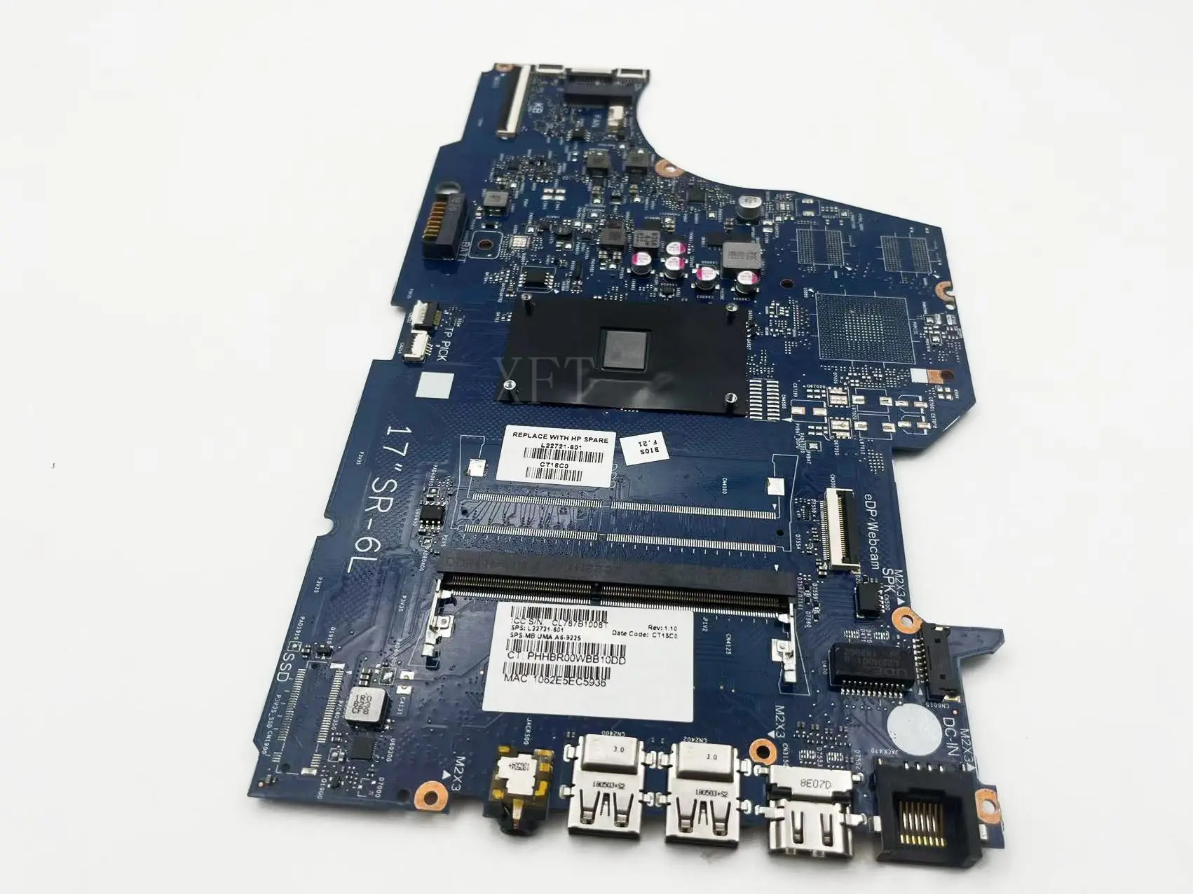 Untuk HP 17-CA 17Z-CA Notebook Motherboard DDR4 A6-9225CPU L22721-601 DUMBLEDO-6050A2985501-MB-A01(A1)-6L 100% uji berfungsi dengan benar