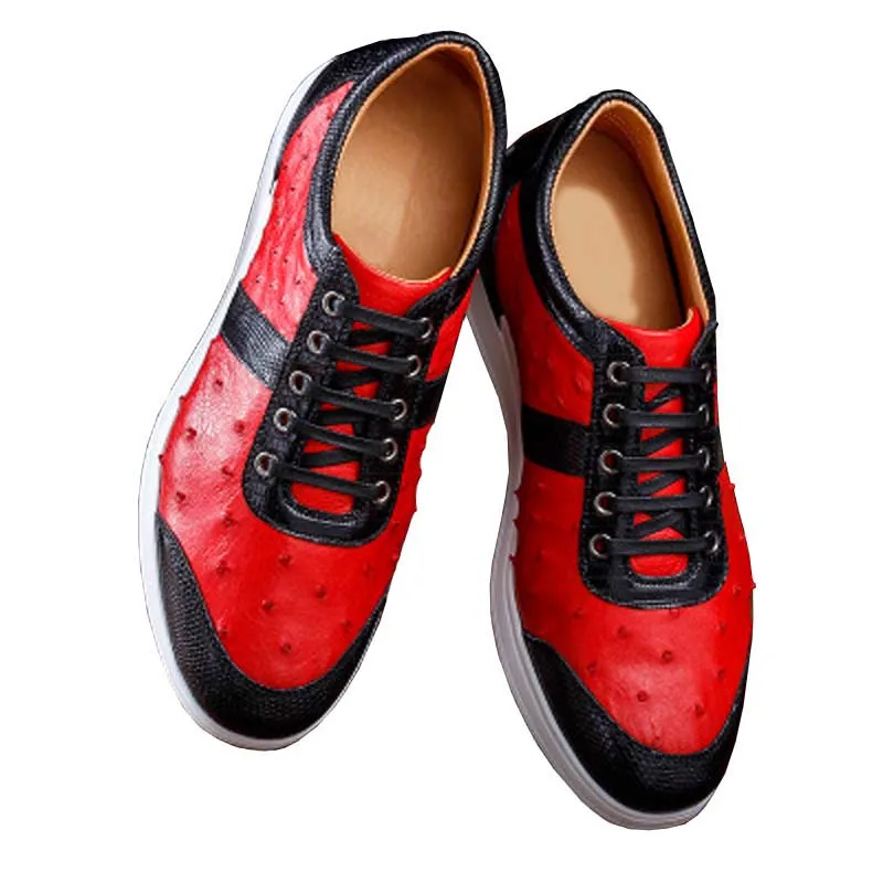 

ourui new arrival true ostrich leather Casual men shoes male Genuine ostrich leather leisure Men shoes