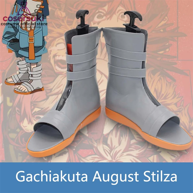 Gachiakuta August Stilza Cosplay Shoes Boots Halloween Christmas Handmade Anime Footwear
