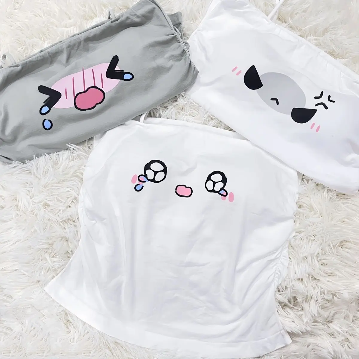 

Japanese Original Cute Emoticon Slim Fit Base Camisole Spring Summer New All Match Sweet Spicy Girl Spaghetti Strap Top
