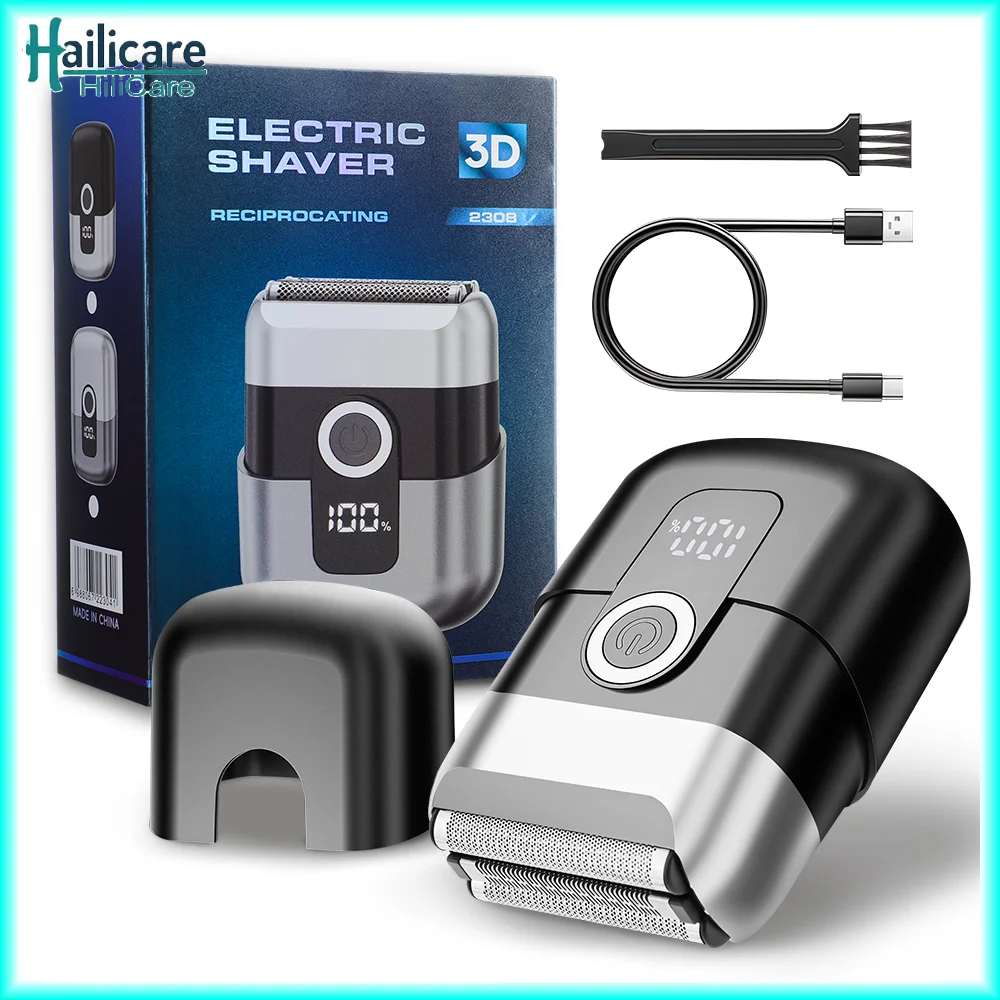 

New Reciprocating Electric Razor Portable Men's Trimmer for Beard And Stubble Mini Razor Electric Wash Double Head Beard Knife