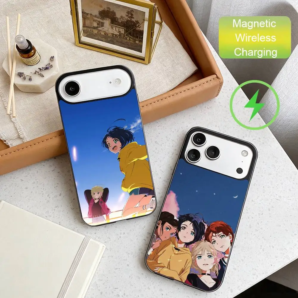 

W-Wonder Egg Priority Phone Case For iPhone17,16,15,14,13,12,11 Max Black Wireless Charging Protecitve Cover