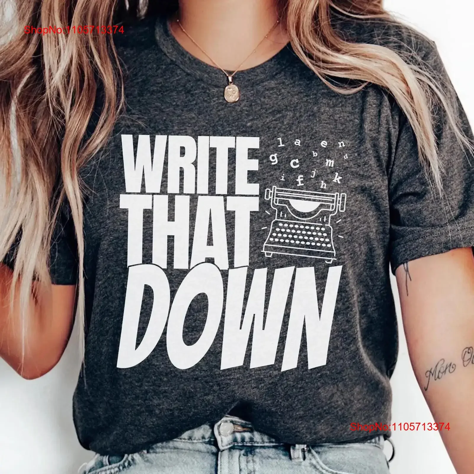 Writer T Shirt Typewriter Funny Writing for Author Journalist Screenwriter Novelist Book Top vintage Washed Versatile Slightly