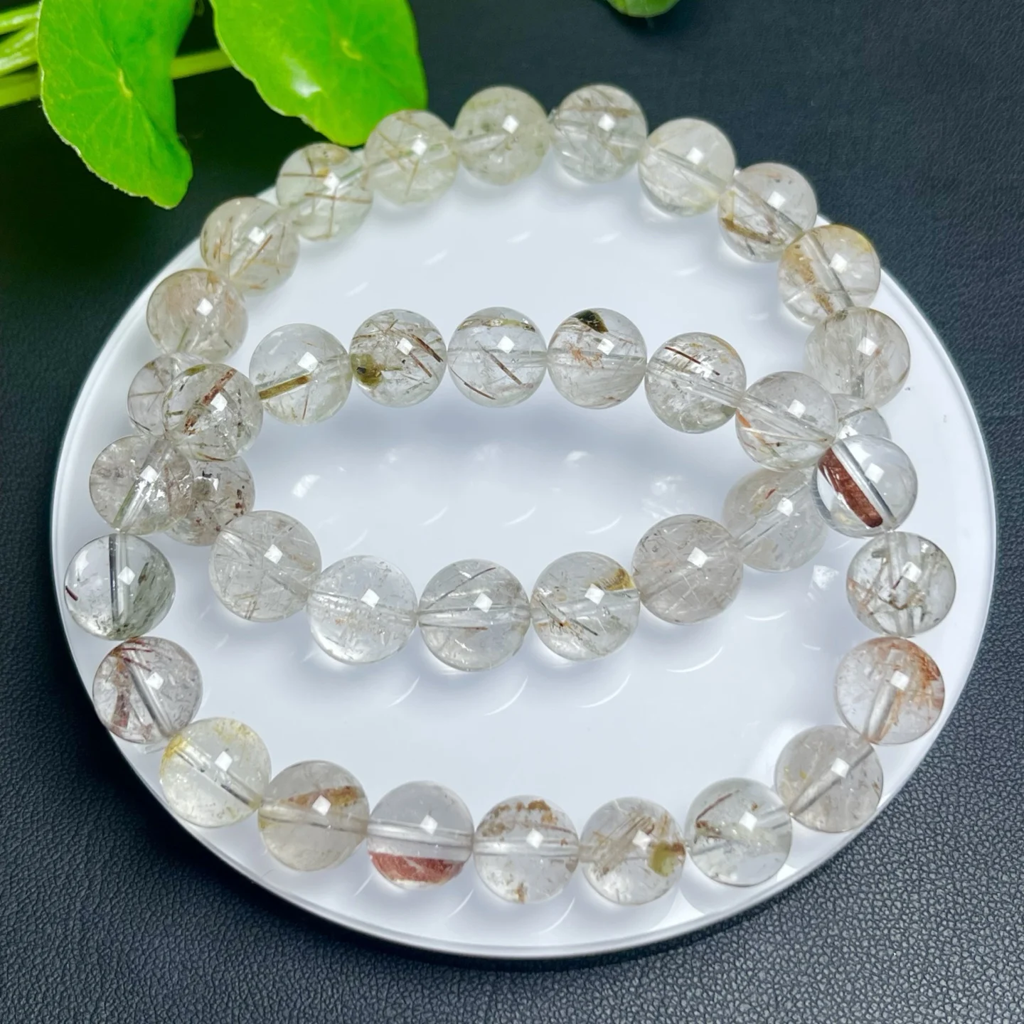 

Natural Snowflake Rutilated Quartz Bracelet Healing Crystal For Women Energy Jewelry Gift 1pcs 10/13/16/17MM