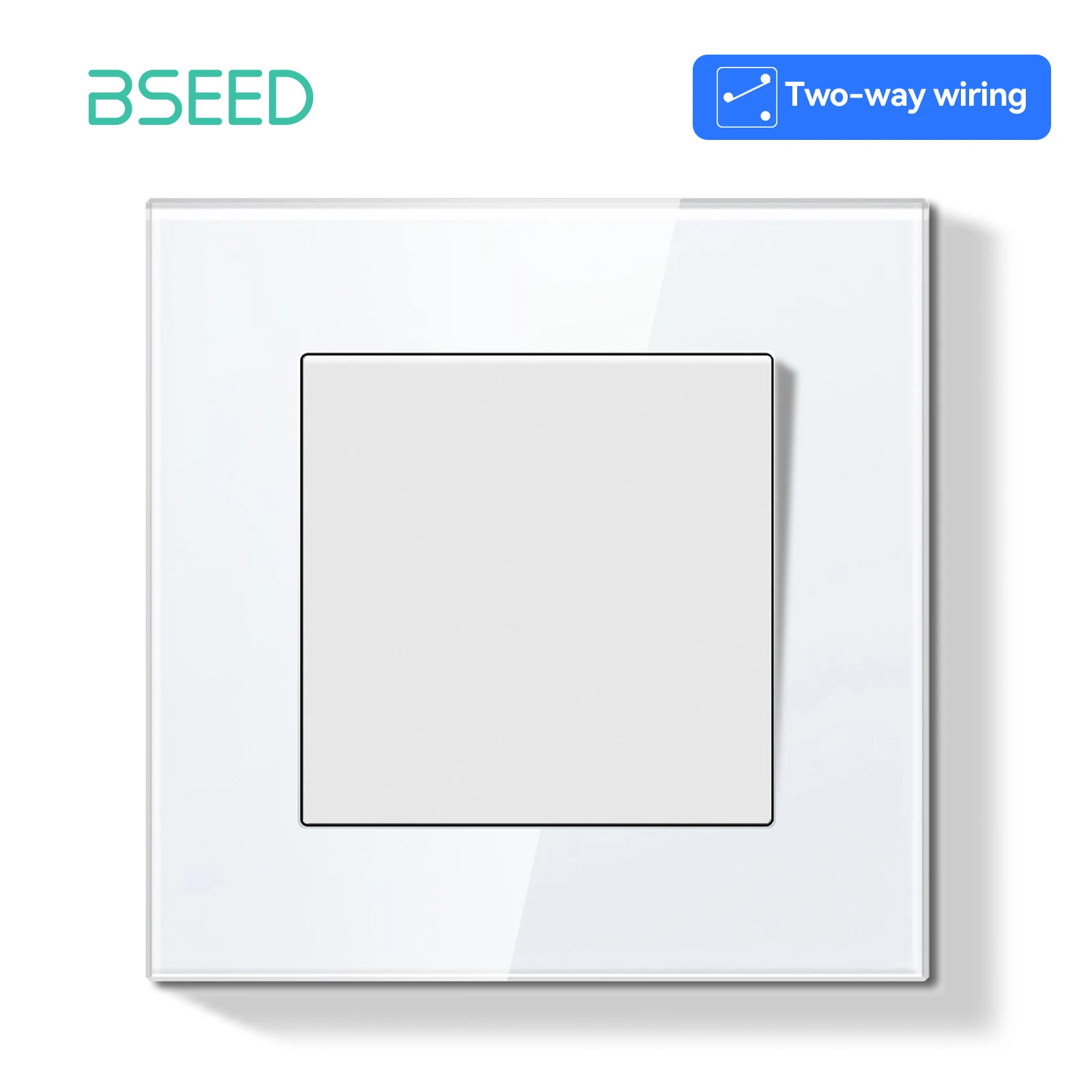 BSEED E-Serie 1Gang/2Gang 2Way Mechanische Knop Lichtschakelaar Glazen Frame Wandlamp schakelaar Aan Uit Voor Trappen Hal Gang