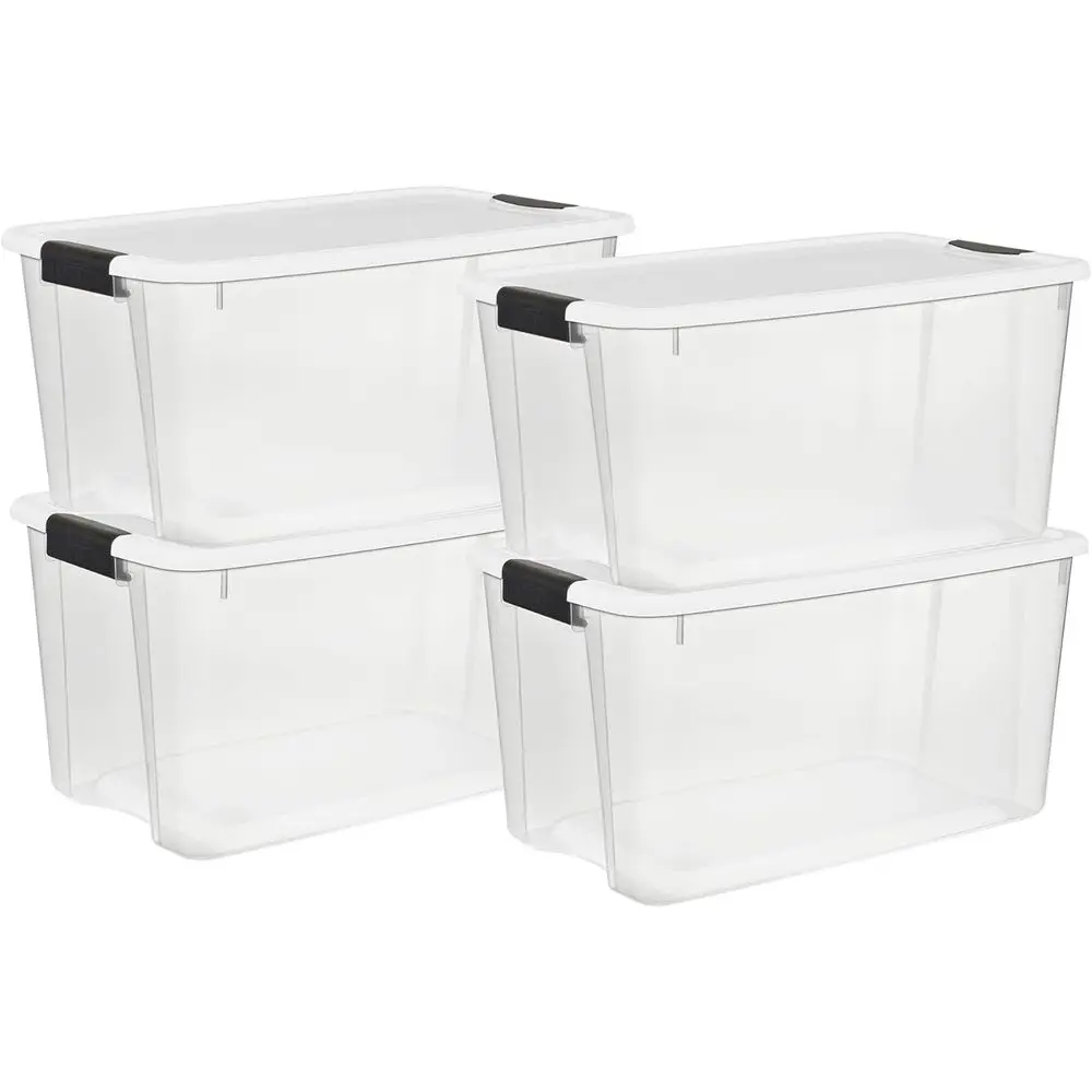 

Clear Plastic Storage Boxes with Lids, 70 Quart - Heavy-Duty Containers for Home, Office, and Closet Organization