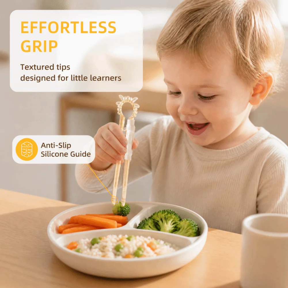 1/2PCS Food Grade Training Chopsticks Cartoon Shape Anti Slip Baby Learning Chopsticks High Temperature Resistance
