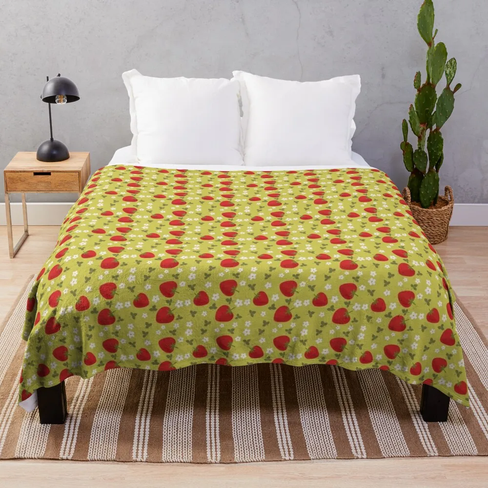 

Cute Strawberries Throw Blanket heavy to sleep Hairy Extra Large Throw Comforter Blankets