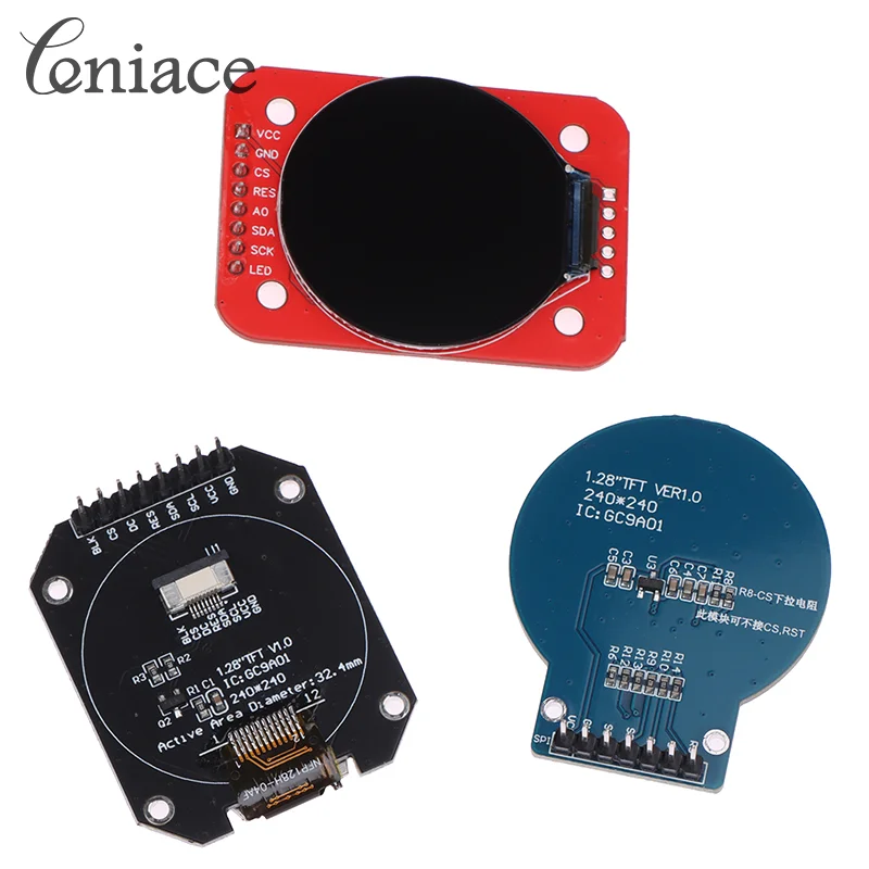 

1PCS Display 1.28 Inch TFT LCD Display Module Round RGB 240*240 GC9A01 Driver 4 Wire SPI Interface 240x240 PCB For Arduino