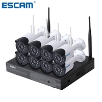 ESCAM WNK804 720P CCTV system 8CH HD wireless NVR kit Outdoor IR Night IP WIFI CAMERA security  surveillance