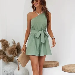 Monos a la moda para mujer, ropa informal de Color liso, Sexy, Retro, para fiesta y playa, novedad de verano